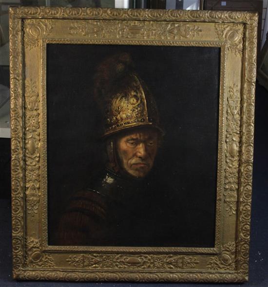 After Rembrandt Van Rijn The Golden Helmet 28 x 24in.